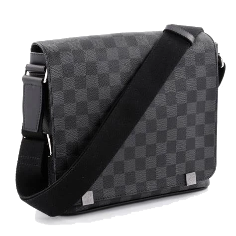 CHEQUERED MESSENGER BAG - GREY